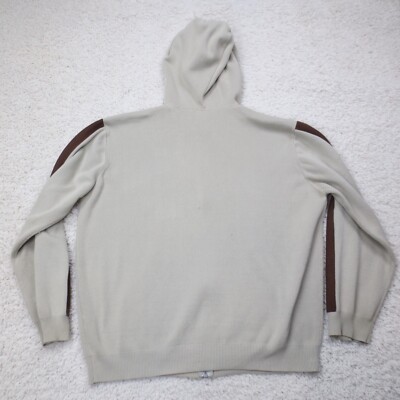 VINTAGE Fox Racing Hoodie Mens Large Beige Streetwear Full