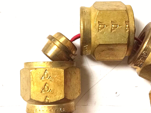 Brass Compress Fitting Nut & Ferrule/Sleeve (6 Pcs) For 6 mm 1/4" OD Hose Tube - Picture 3 of 3