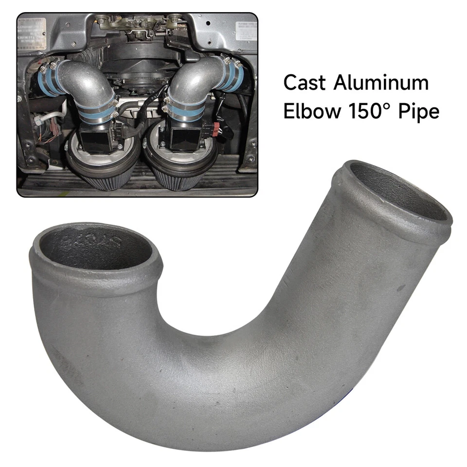 Universal 63mm 2.5" Aluminio Fundido 150 Grados Codo Tubo Turbo Intercooler Tubo Foto 2 de 4