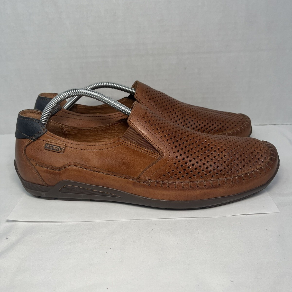 46 Pikolinos Azores Brown Leather Driver Loafer Venetian Slip On Jog Shoe Men 12 Pikolinos Azores Driving Shoes Brandy Leather Loafers  main image 2
