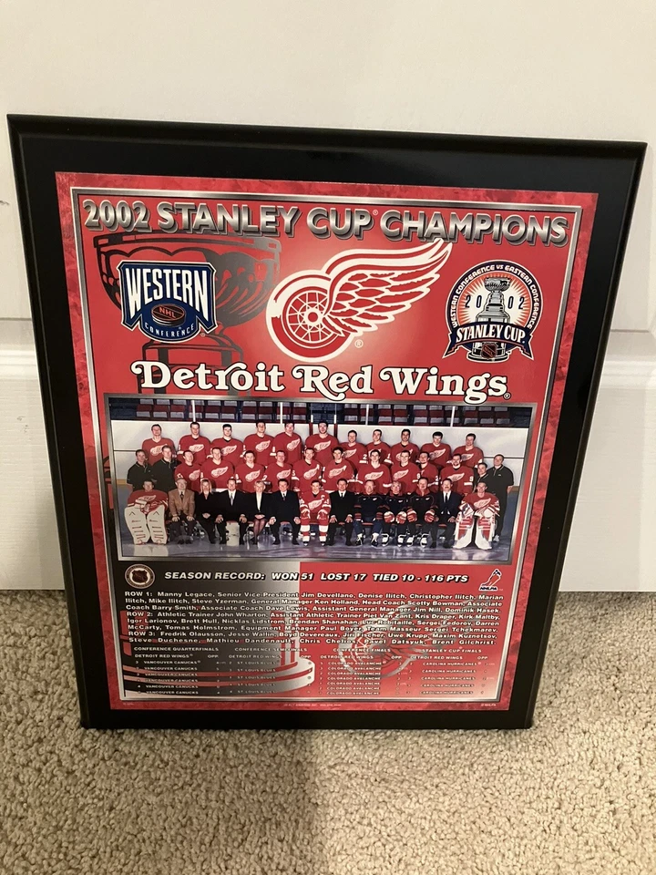Табличка чемпиона Кубка Стэнли 2002 Detroit Red Wings - Изображение 2 из 4