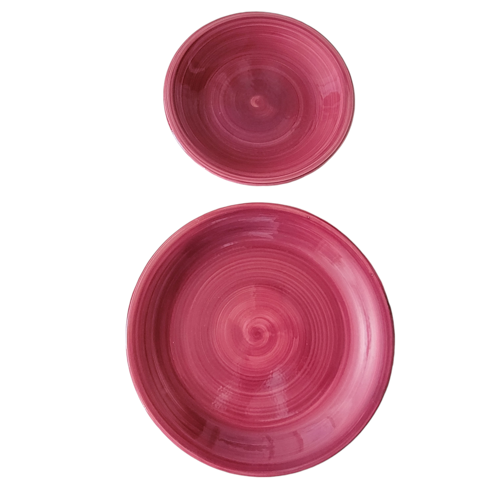 Furio Red Cranberry Swirl Plates Made in Italy 1 Dinner and 1 Lunch Plate RARE