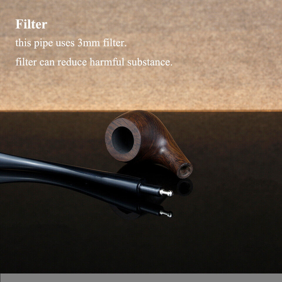 High Quanlity Ebony Wood Pipe Handmade Tobacco Pipes Wooden Smoking