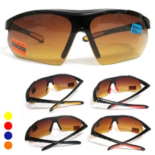 HD Amber Anti Glare Lens Inner Bifocal Sun Reader Sunglasses Mens Womens UV400