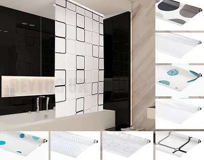 Bathroom Shower Curtain Roller Blinds Extra Long , 4 Width Sizes, Many Designs