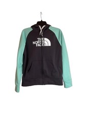 Women  s The North Face Hooded Zip Up Jacket Teal And Gray Size Medium