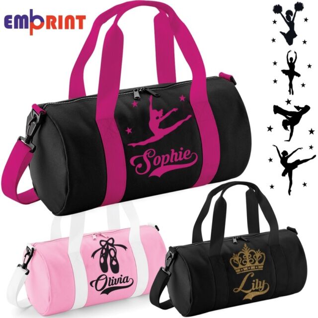 Personalised Barrel Dance Bag Girls Glitter Kids School Gymnastics Ballet