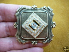 (BR-58) White rhinestone brass pin brooch pendant jewelry stone