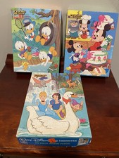 Vtg 3 Disney 100 Piece Puzzles Complete Huey Dewey Louis Duck Mickey Snow White