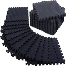 12/24pc Puzzle Exercise Mat EVA Foam Interlocking Tiles 48/96 Sq Ft Gym Home
