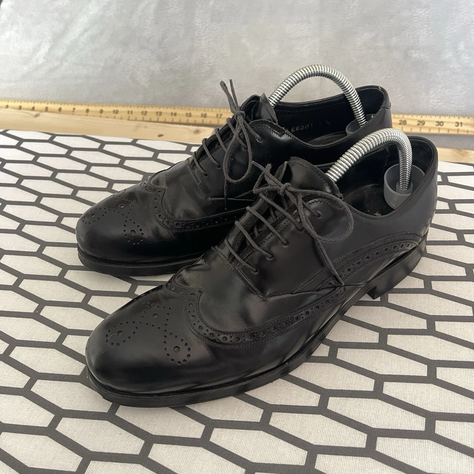 Scarpe Prada Brogue nere taglia UK 5 5 pelle made in Italy stringate eleganti unisex
