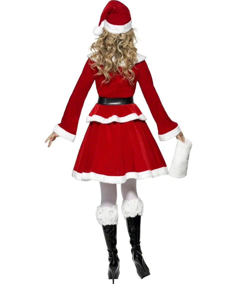 Smiffys Miss Santa Claus Adults Festive Xmas Ladies Fancy Dress Costume - Image 4 of 4