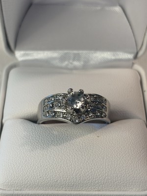 White Round Promise, Bridal/Wedding Ring -Garage Sale Find Marked- NRO