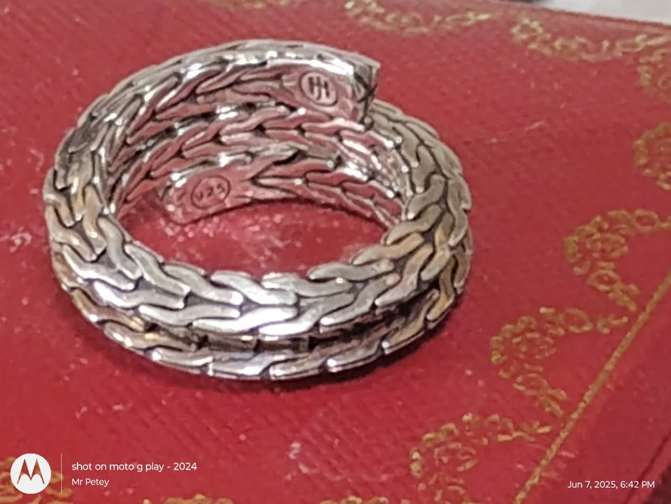 Anillo John Hardy Tiga Doble Bobina Plata Esterlina 8.7 Gr $595 Sin Reserva Foto 3 de 4
