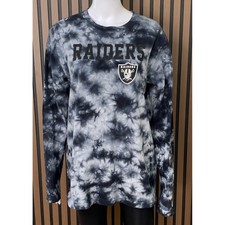 New Era NFL Las Vegas Raiders Men's Tie Dye Long Sleeve T-Shirt Black Grey  L