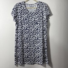 CORAL BAY WOMENS PAJAMA DRESS WUITE-BLUE