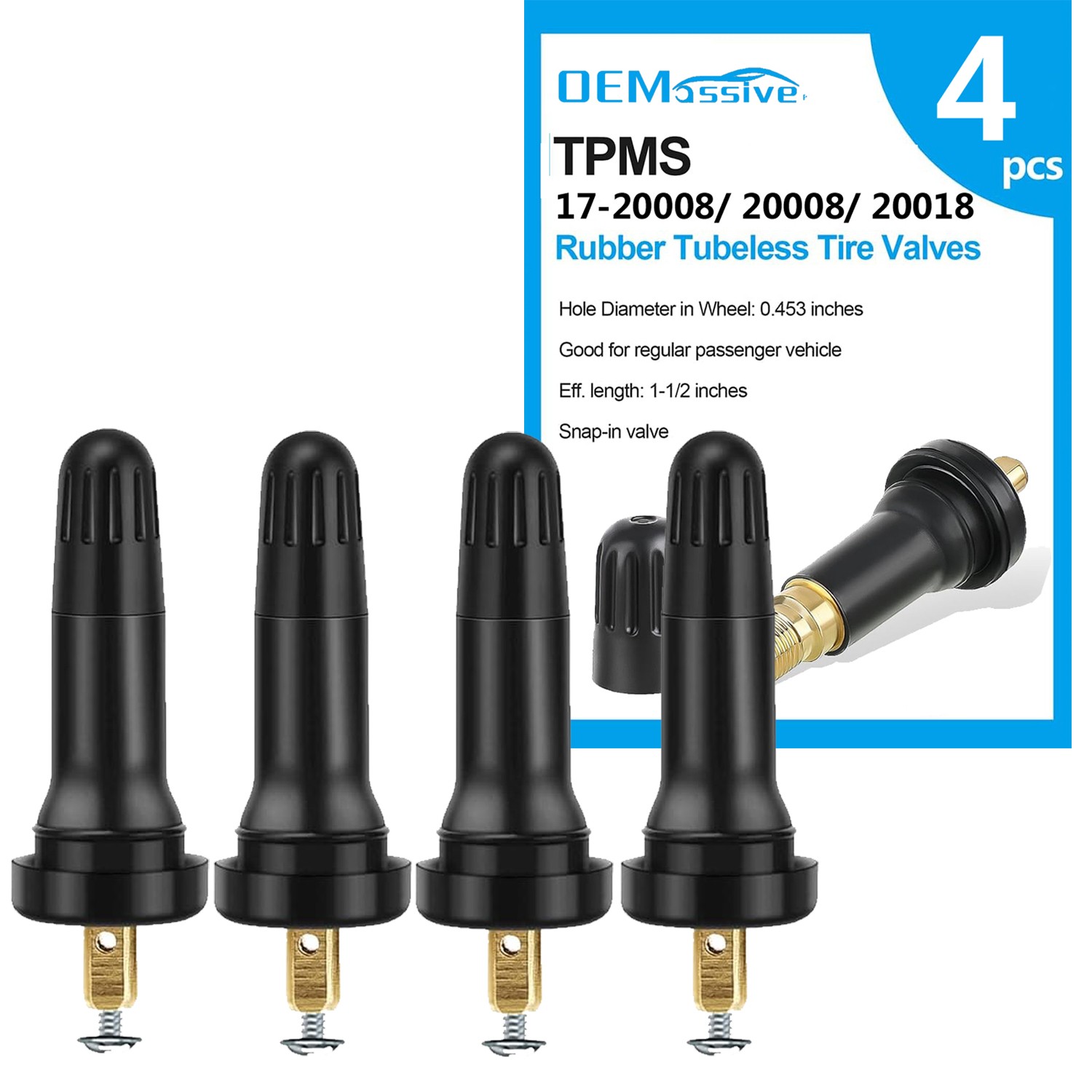 4x TPMS Valve Stem Rebuild Kit Tire Pressure Sensor 20008 For GMC Cadillac Chevy