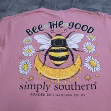 Simply Southern Bee The Good Honey Daisy Floral Punk USA Shirt Size Large