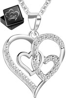 Herz Kette 925 Silber Halskette Mit AnhäNger Geschenk FüR Freundin Frauen Damen