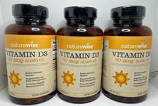 3X Naturewise Vitamin D3 2000IU 360 Softgels Exp 03/2028-New-US Seller