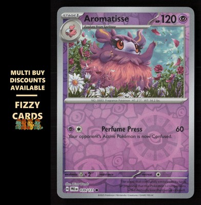 Pokemon Aromatisse Reverse Holo Common SV: Prismatic Evolutions 039/131