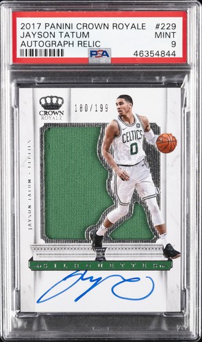 Jayson Tatum Autograph Relic #229 2017 Panini Crown Royale card