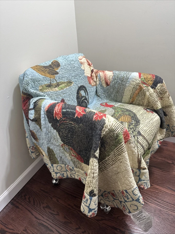 Manta John Derian Target 50"X70" acolchada collage pájaro nueva con etiquetas Foto 2 de 4