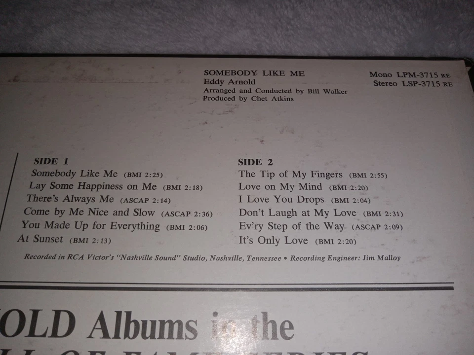 Eddy Arnold – Somebody Like Me Vinyl LP Record Album LSP-3715 - Image 3 of 4