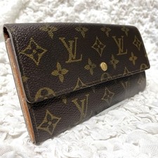 Louis Vuitton Monogram Pochette Porte Monnaie Credit Portafoglio Lungo Marron...