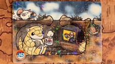 Sandshrew Primeape TV 325 Ice Holo Pokemon Vintage Vending Sticker -F1