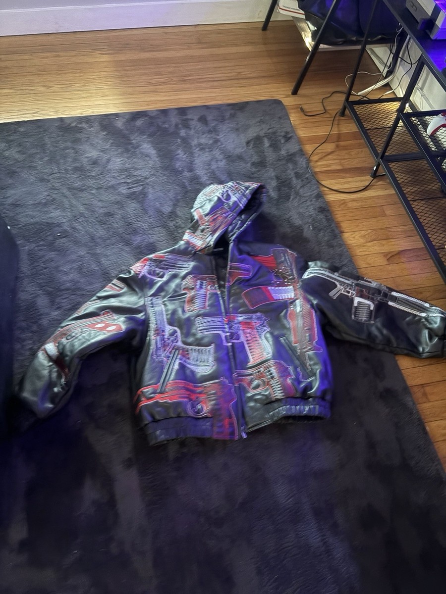 Supreme Men’s Leather Guns Leather Jacket Size XL View 2