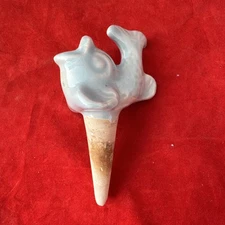 Antique Ceramic Bottle Stop Fish Blue Goldfish Koi 