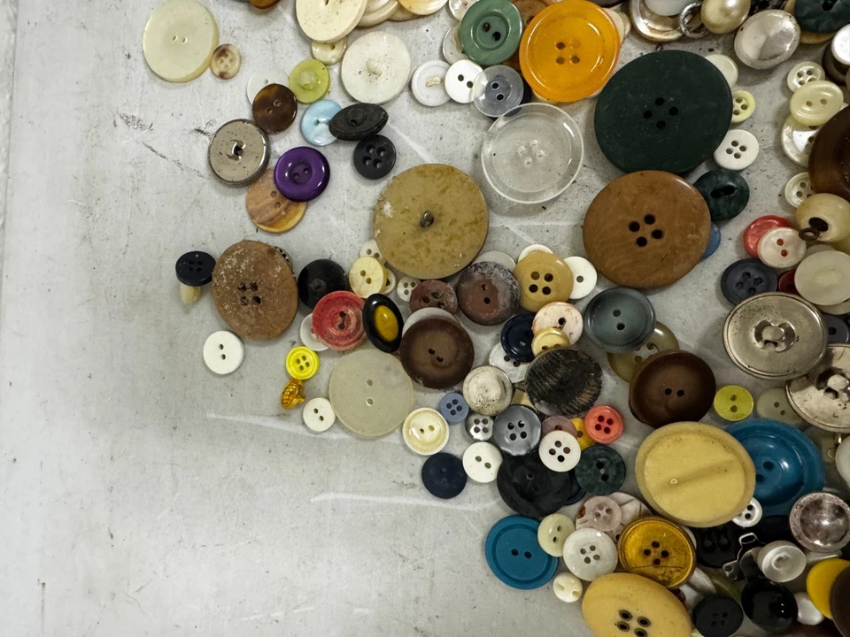 Large Estate Vintage Button Lot Antique - Image 4 of 4