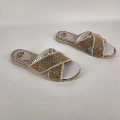Fergalicious Zena Sandals Women 10M Natural Strappy Summer NEW