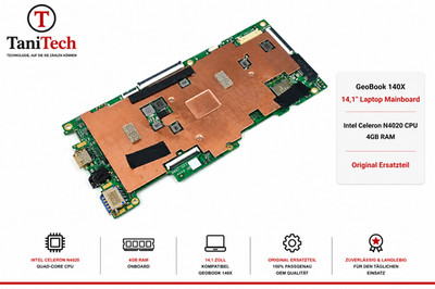Teilen Original GeoBook 140X 14,1'' Laptop Mainboard Intel Celeron N4020 CPU 4GB