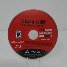 Ultimate Action Triple Pack PS3 Tomb Raider Sleeping Dogs Just Cause 2 Disc Only