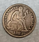 1883 Seated liberty silver dime  coin