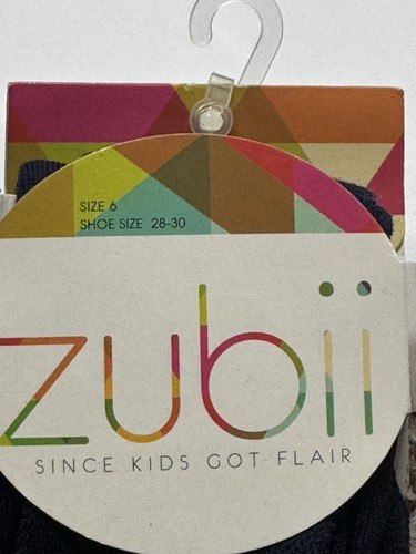 Zubii Knit Footed Tights Girls Size 6 Textured School Uniform - Picture 3 of 4