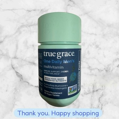 True Grace One Daily Men s Multivitamin Fermented Minerals 30 Vegan Tablets NEW