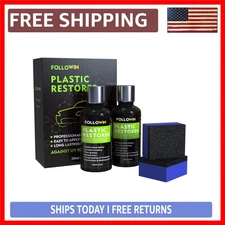 Plastic Restorer for Cars - Luxury Ceramic Coating for Black Trim, Resists Wa...