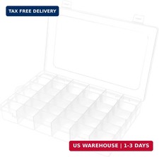 36 Grids Clear Craft Storage Boxes with Compartments, Bead Organizer Storage Box