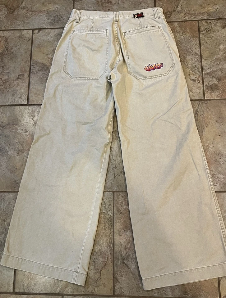 Rare Vintage 90s Jnco Jeans Khakis Pants womens Wide Leg Superstar girlie Sz 9 - Image 2 of 4