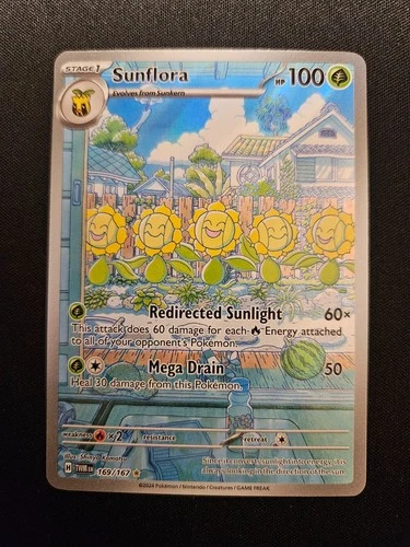 Sunflora Holo Illustration Rare SV06: Twilight Masquerade 169/167 NM