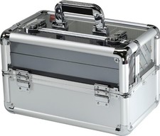 CLEAR TOP Cosmetic Train Case Professional Beauty Makeup Case - 4 Tier Trays