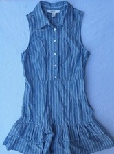 Forever 21 Contemporary Blue & White Woven Dress Womens Size M NWT 
