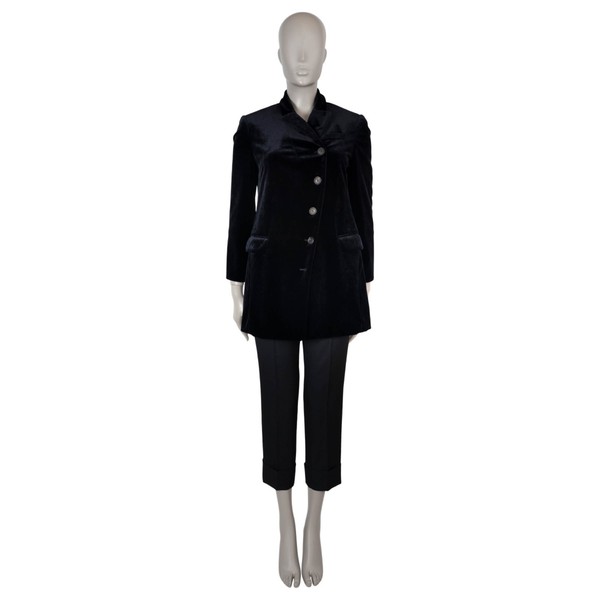 72773 authentischer BRUNELLO CUCINELLI schwarzer 2017 asymmetrischer Samt Blazer Jacke 42 M