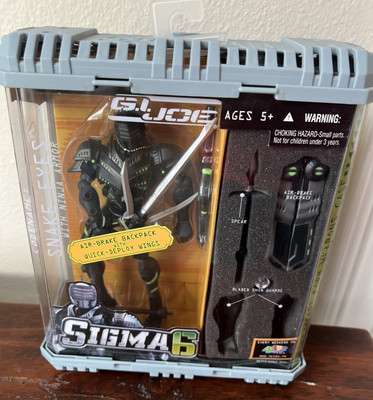 GI Joe Sigma 6 Codename:  SNAKE EYES Action Figure 8  W/ Ninja Armor Hasbro 2005