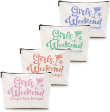 4 Pcs Girls Weekend Gifts for Women 2026 Girls Trip Makeup Bag Girl Trip Gifts F