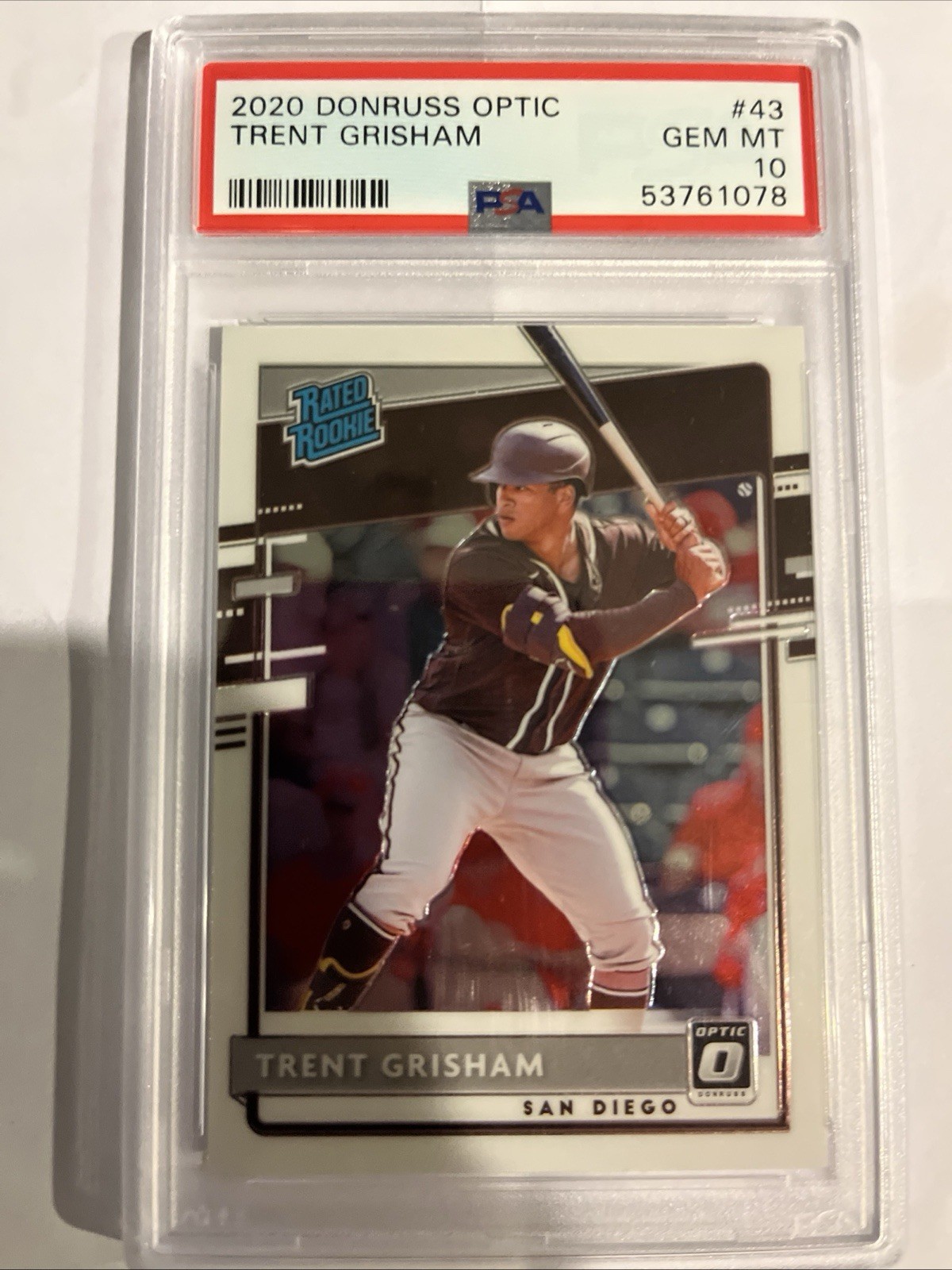 2020 Donruss Optic #43 Trent Grisham Rookie PSA 10 GEM MINT RC