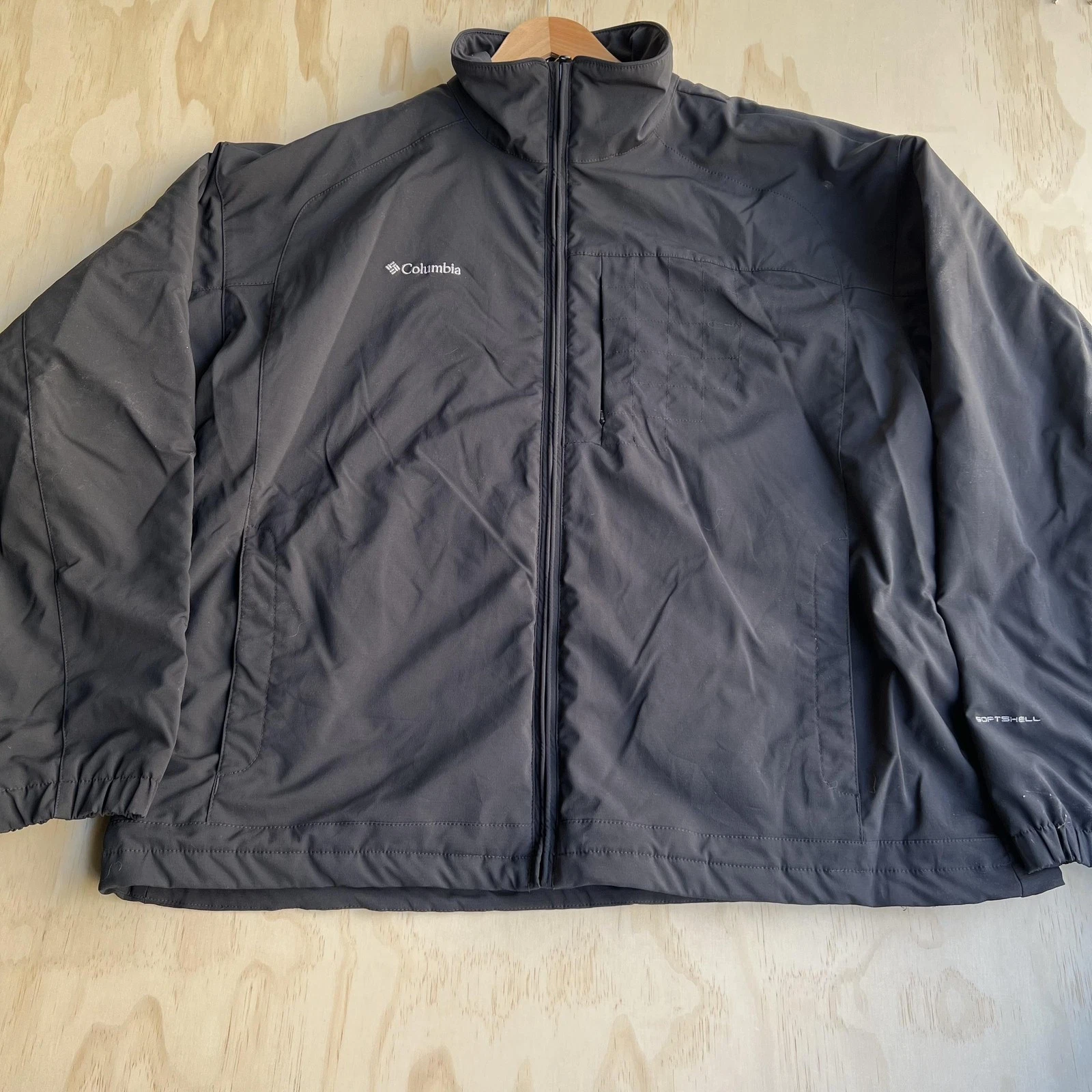 Columbia Jacket Mens 2XL Black Softshell Full Zip Interchange Outdoor XM7838